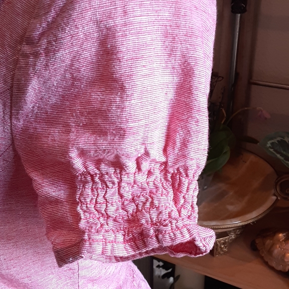 G by GUESS XS Micro Check Elasticized Back Bolero Jkt. LINEN BLEND - Picture 8 of 10